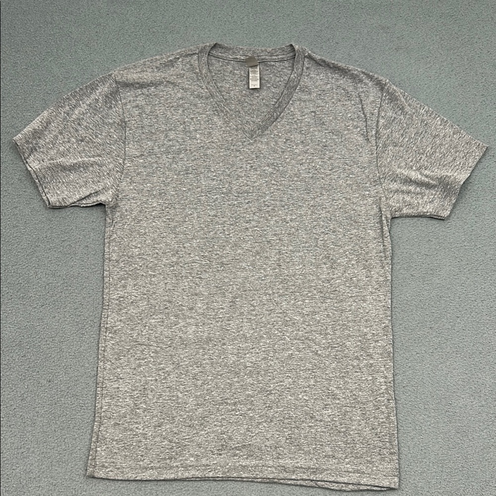 Next Level Men’s Gray V-Neck T-Shirt | Size Small | Athletic Tri-Blend Comfort T
